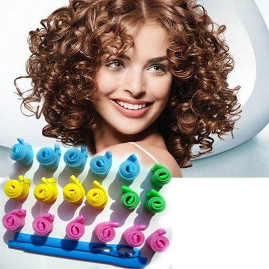 Magic Leverage Hair Rollers for Wavy Curls 16mm in Multicolour Colour 16 Pieces
