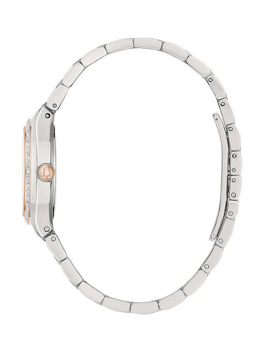 Bulova Surveyor Γυναικείο Ρολόι 31mm Μπαταρίας με Μεταλλικό Μπρασελέ