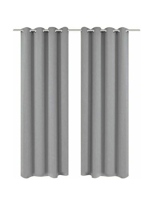 vidaXL Curtain Blackout with Grommet Coordination Grey 270x245cm