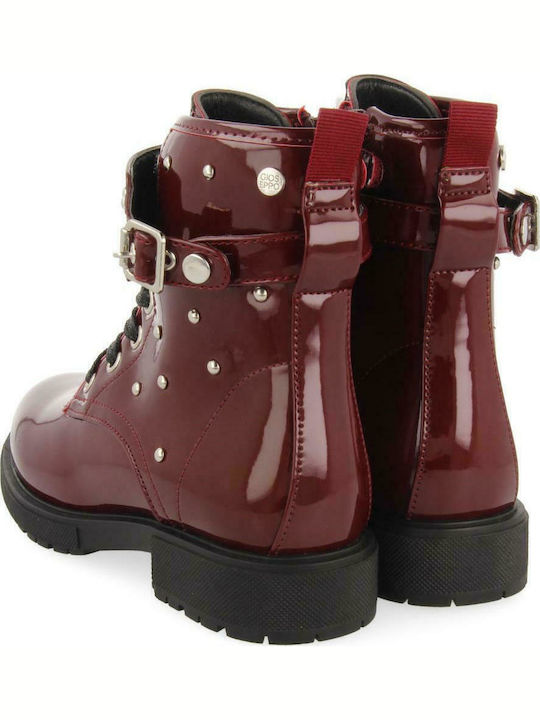 64002 Kids Boots from Patent Leather with Zipper Burgundy
