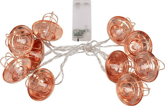 10 Lichterketten LED 2m. Warmes Weiß Batterie in Zeichenfolge 1Stück