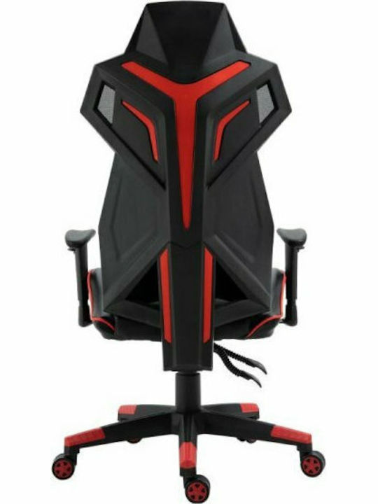Fylliana D01 Καρέκλα Gaming Δερματίνης με Ρυθμιζόμενα Μπράτσα Μαύρο/Κόκκινο