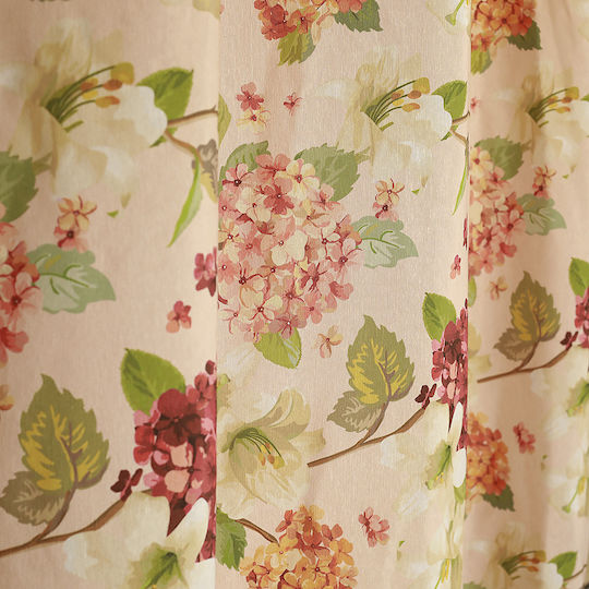 Decocraft Perdea Cu Capse Floral Floare Somon 140x260cm