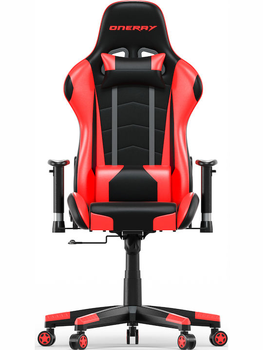 Oneray D0917 Artificial Leather Gaming Chair with Adjustable Arms Red