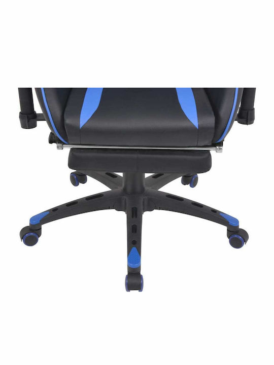 vidaXL Racing Artificial Leather Gaming Chair with Adjustable Arms and Footrest Blue