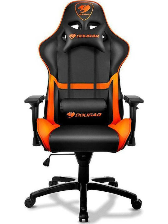 Armor Scaun Gaming Din piele ecologică cu Brațe Reglabile Portocaliu