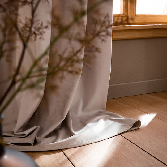 Gofis Home Κουρτίνα με Τρουκς Winter 711 34 Ασημί 140x280εκ.