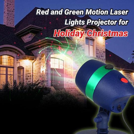 Χριστουγεννιάτικος Προβολέας Laser με Κόκκινο / Πράσινο Φωτισμό Ρεύματος