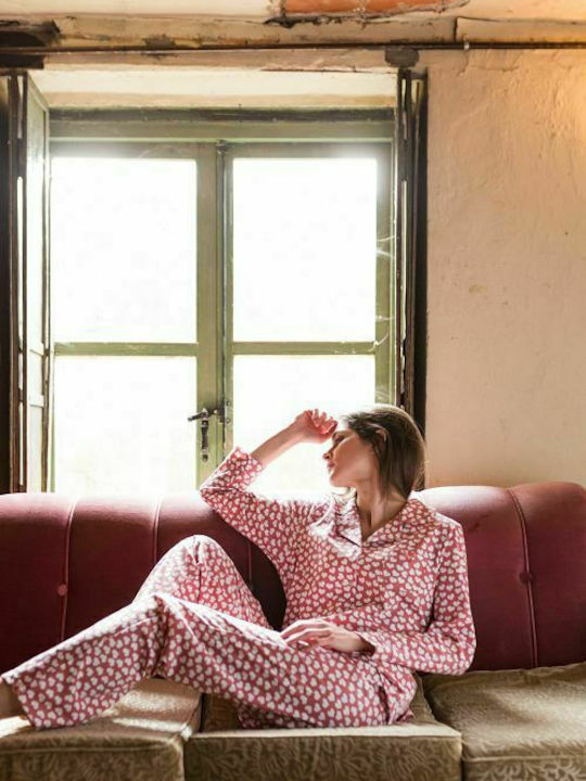 Pink Label Winter Women's Pyjama Set Cotton Pink