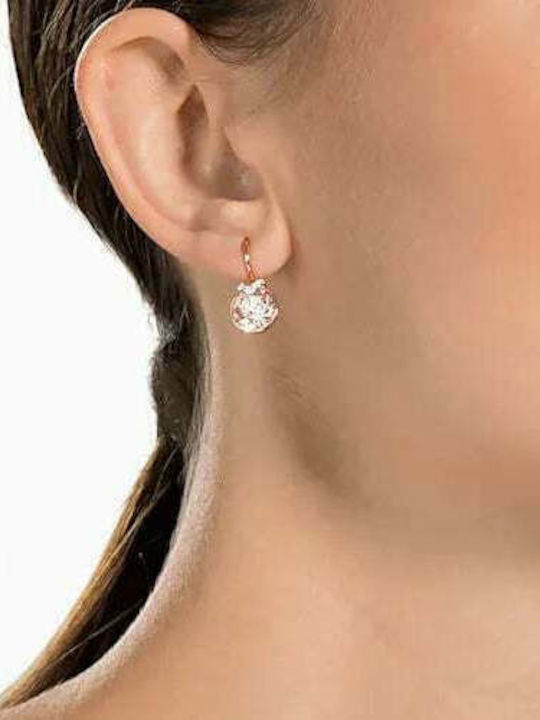 Swarovski Bella V Σκουλαρίκια Κρεμαστά Επιχρυσωμένα με Πέτρες Ροζ