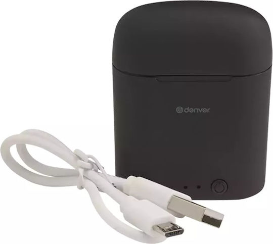 Denver TWE-46 In-ear Bluetooth Handsfree Căști cu Carcasă de Încărcare Negru