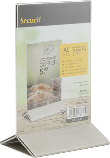 Securit Display Stand with stainless steel base A6