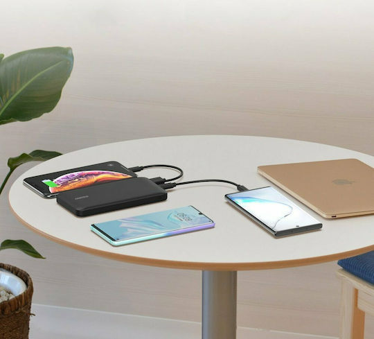 Choetech B627 Power Bank 10000mAh 18W mit USB-A Ausgangsanschluss und USB-C Ausgangsanschluss Schnellladung Schwarz