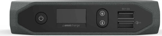 Omnicharge Omni20+ Baterie Externă Solară 20400mAh Cu 3 Porturi De Ieșire USB-A Și Port De Ieșire USB-C Încărcare Rapidă Neagră