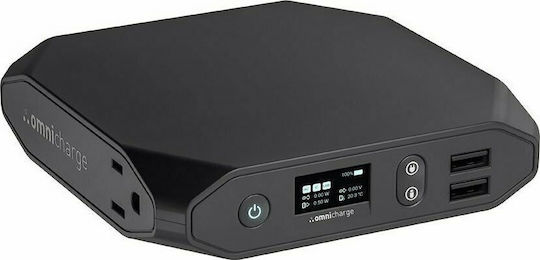 Omnicharge Omni20+ Baterie Externă Solară 20400mAh Cu 3 Porturi De Ieșire USB-A Și Port De Ieșire USB-C Încărcare Rapidă Neagră