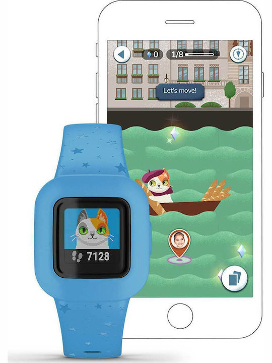 Garmin Kids Digital Watch Vivofit Jr 3 with Rubber/Plastic Strap Blue