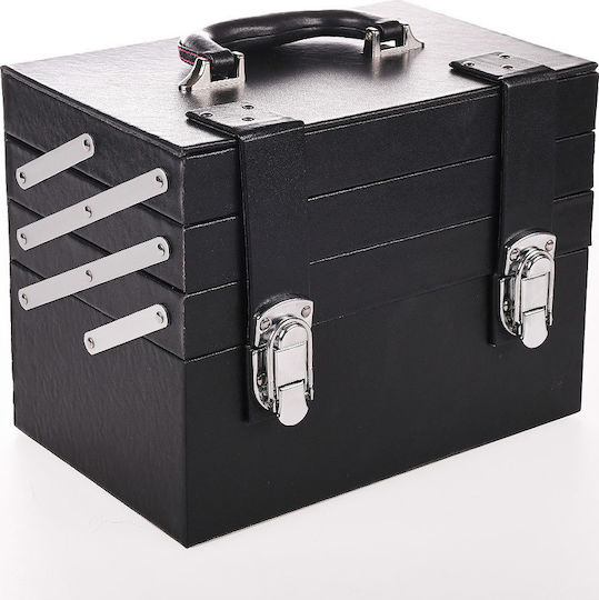 Artificial Leather Cosmetic Case Black H20.8xW26.8xD16.2cm