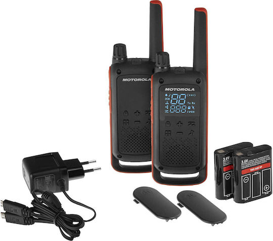 Motorola Talkabout T82 Wireless Transceiver PMR 0.5W with Monochrome Screen Set of 2pcs In Orange Color