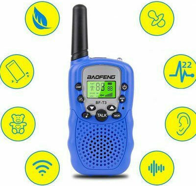 Baofeng BF-T3 Walkie Talkie with Monochrome Screen Set of 2pcs In Blue Color