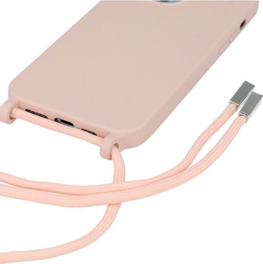 Vivid Liquid Lace Back Cover Silicone with Strap Nude (iPhone 13 Pro)