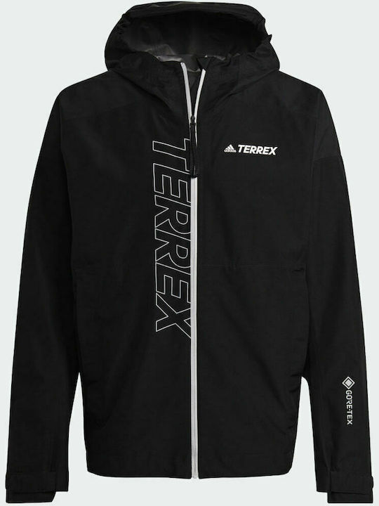 Terrex Gore-Tex Paclite Χειμωνιάτικο Μπουφάν Hardshell Αδιάβροχο και Αντιανεμικό Μαύρο