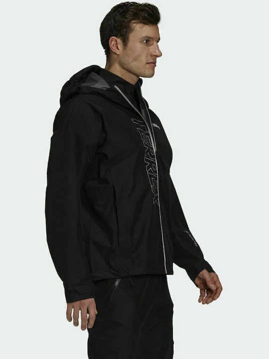 Terrex Gore-Tex Paclite Χειμωνιάτικο Μπουφάν Hardshell Αδιάβροχο και Αντιανεμικό Μαύρο