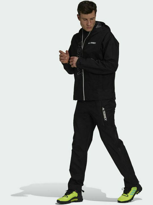 Terrex Gore-Tex Paclite Χειμωνιάτικο Μπουφάν Hardshell Αδιάβροχο και Αντιανεμικό Μαύρο