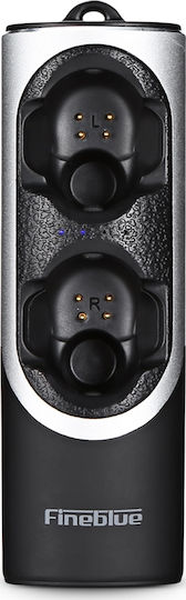 Fineblue RWS-X8 In-ear Bluetooth Handsfree Ακουστικά με Θήκη Φόρτισης Μαύρο / Γκρί