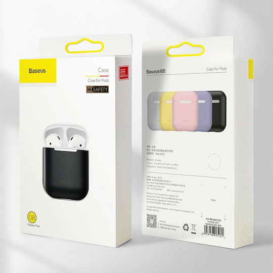 Baseus Super Thin Case Silicone in Black color for Apple AirPods 1 / AirPods 2