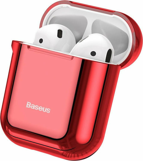 Baseus Shining Калъф Силикон в Червен цвят за Apple AirPods 1 / AirPods 2