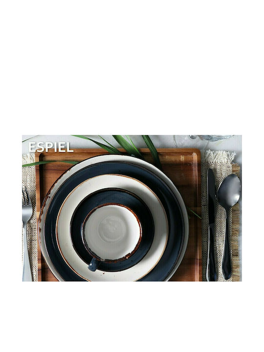 Espiel Terra Plate Shallow Ceramic Γκρι with Diameter 26.5cm 1pcs