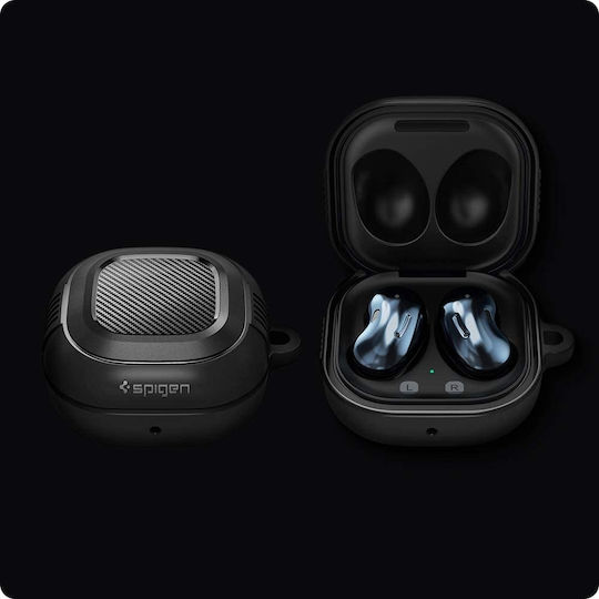 Spigen Rugged Armor Silicone Case with Keychain Black for Galaxy Buds 2 Pro / 2 / Live / Pro
