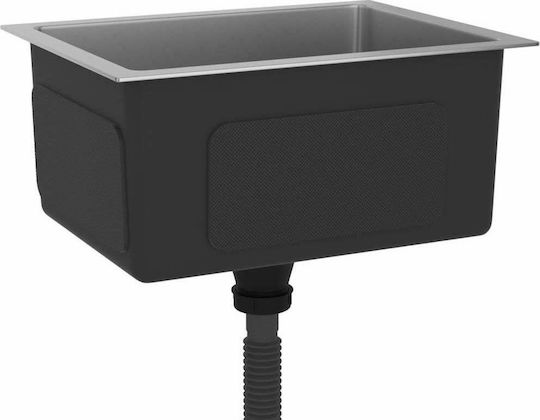 vidaXL Ένθετος Νεροχύτης Inox Σατινέ Μ44xΠ34cm Ασημί