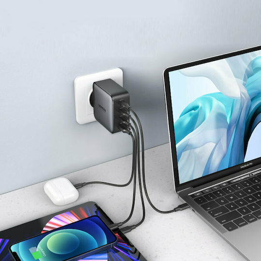 Ugreen GaN Wireless Charger with USB-A Port and 3 USB-C Ports 100W Power Delivery / Quick Charge 4+ Black (CD226)