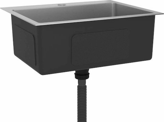 vidaXL Ένθετος Νεροχύτης Inox Brushed Μ51xΠ44cm Ασημί