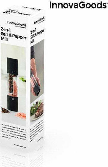 InnovaGoods Handbuch Gewürzmühlen 2 in 1 Kunststoff in Schwarz Farbe 22cm 1Stück