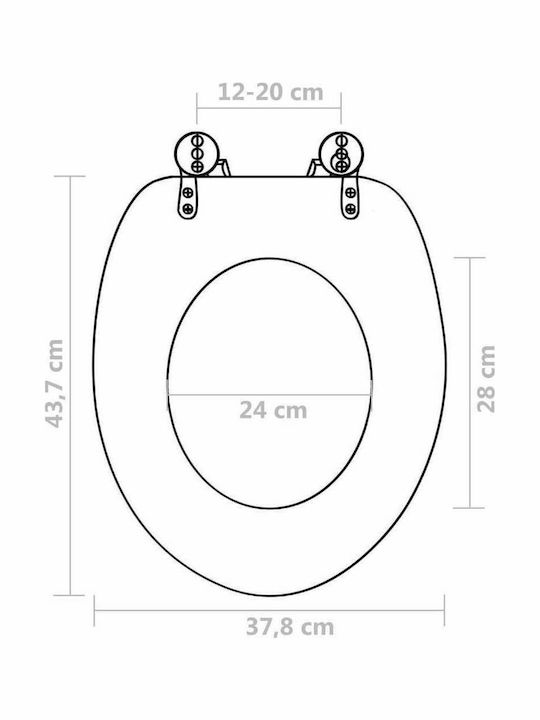 vidaXL Wooden Soft Close Toilet Seat Green Drops 42.5cm