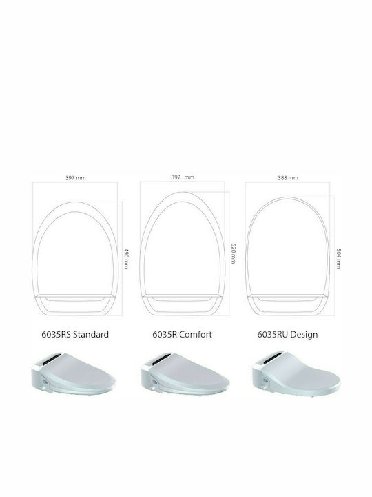 Uspa Plus Comfort Capac WC Închidere lentă cu Bidet Plastic 52x39.2cm Alb