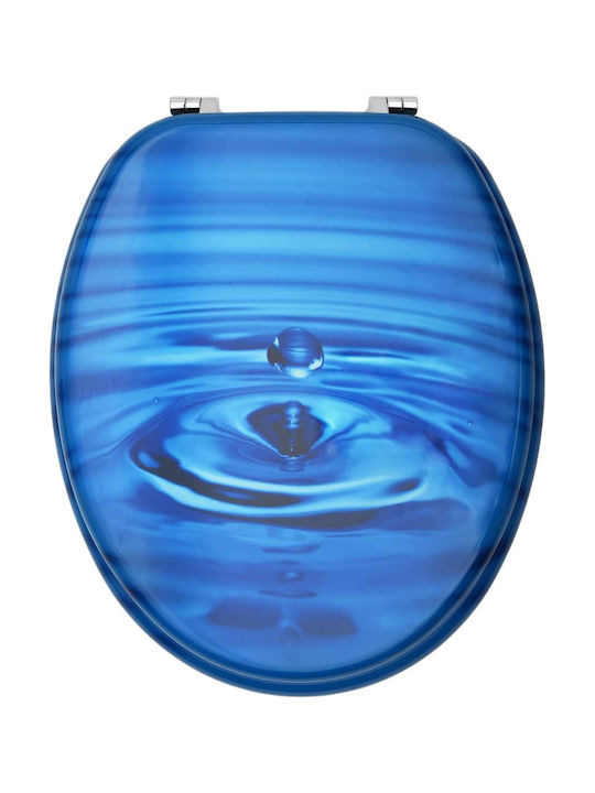 vidaXL Toilettenbrille Hölzernes 43.7x37.8cm Blaue Tropfen