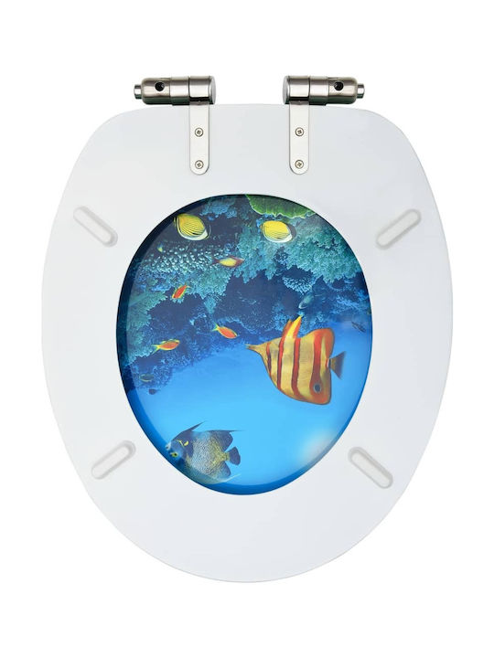 vidaXL Καπάκι Λεκάνης Soft Close Ξύλινο 43.7x37.8cm Βαθιά Θάλασσα