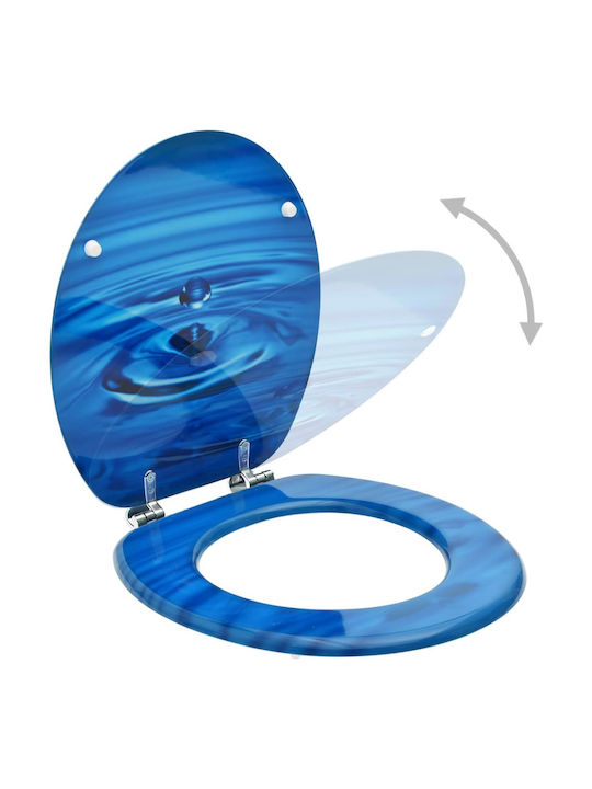 vidaXL Wooden Toilet Seat Blue Drops 43.7cm