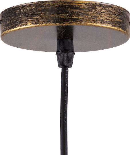 GloboStar Cube Hanging Ceiling Light Bronze with E27 Socket 25x25x25cm