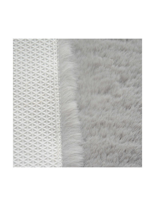 Newplan Puffy Rug Rectangular Shaggy Furry T-FC6 Light Grey