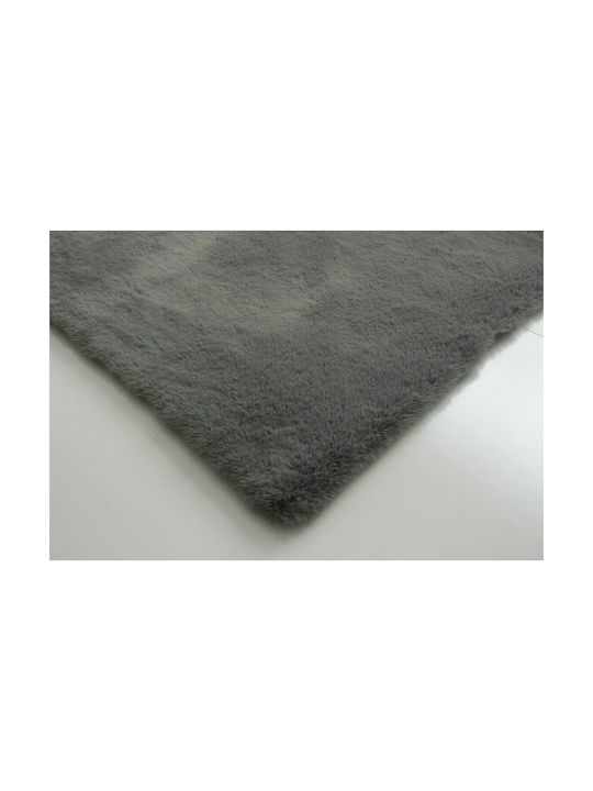 Newplan Puffy Anti-slip Rug Rectangular Shaggy Furry FC7A Dark Grey