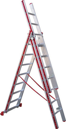 Profal Triplu Scara combinata Aluminiu 3x9