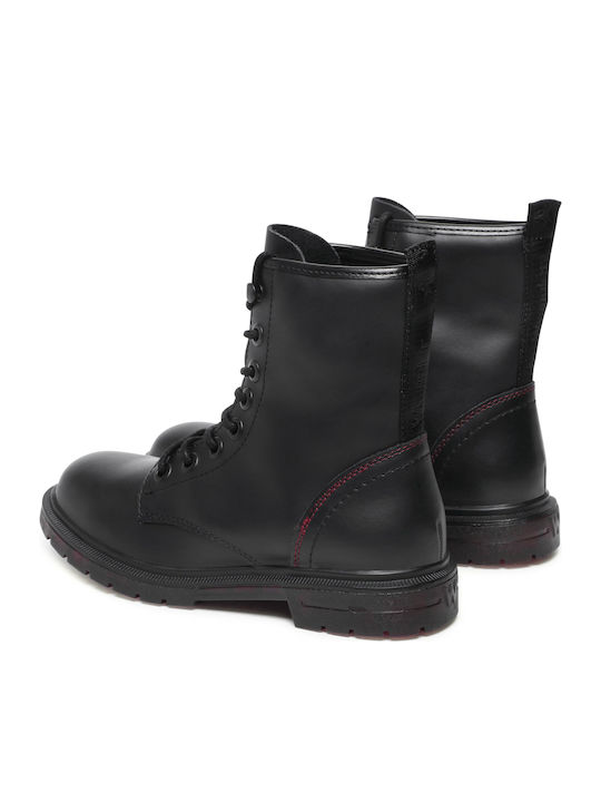 Spike Mid Leather Women's Ankle Boots Black