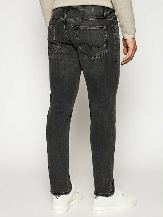 GLENN Men's Jeans Pants Elastic with Slim Fit Black