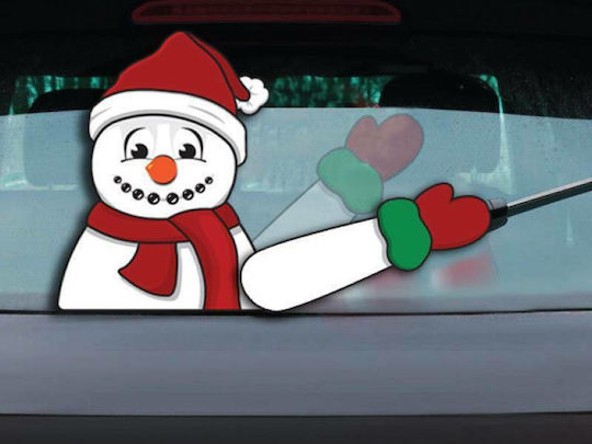 Christmas Collection Χριστουγεννιάτικα Aufkleber für das Fenster mit Design Χιονάνθρωπου