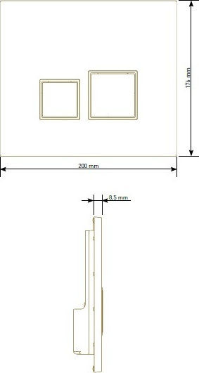 Siamp Square Spülplatten für Toiletten Doppelspülung Schwarz