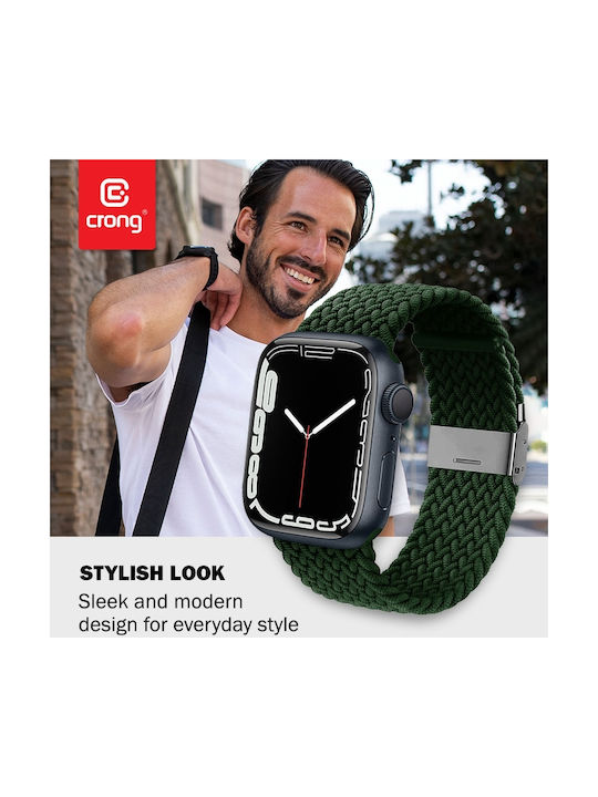 Crong Wave Strap Fabric Green (Apple Watch 44/45/46mm/Ultra 49mm) CRG-44WAV-GRN